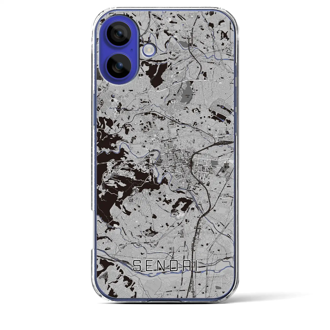 【仙台(宮城県)】地図柄iPhoneケース(クリアタイプ)