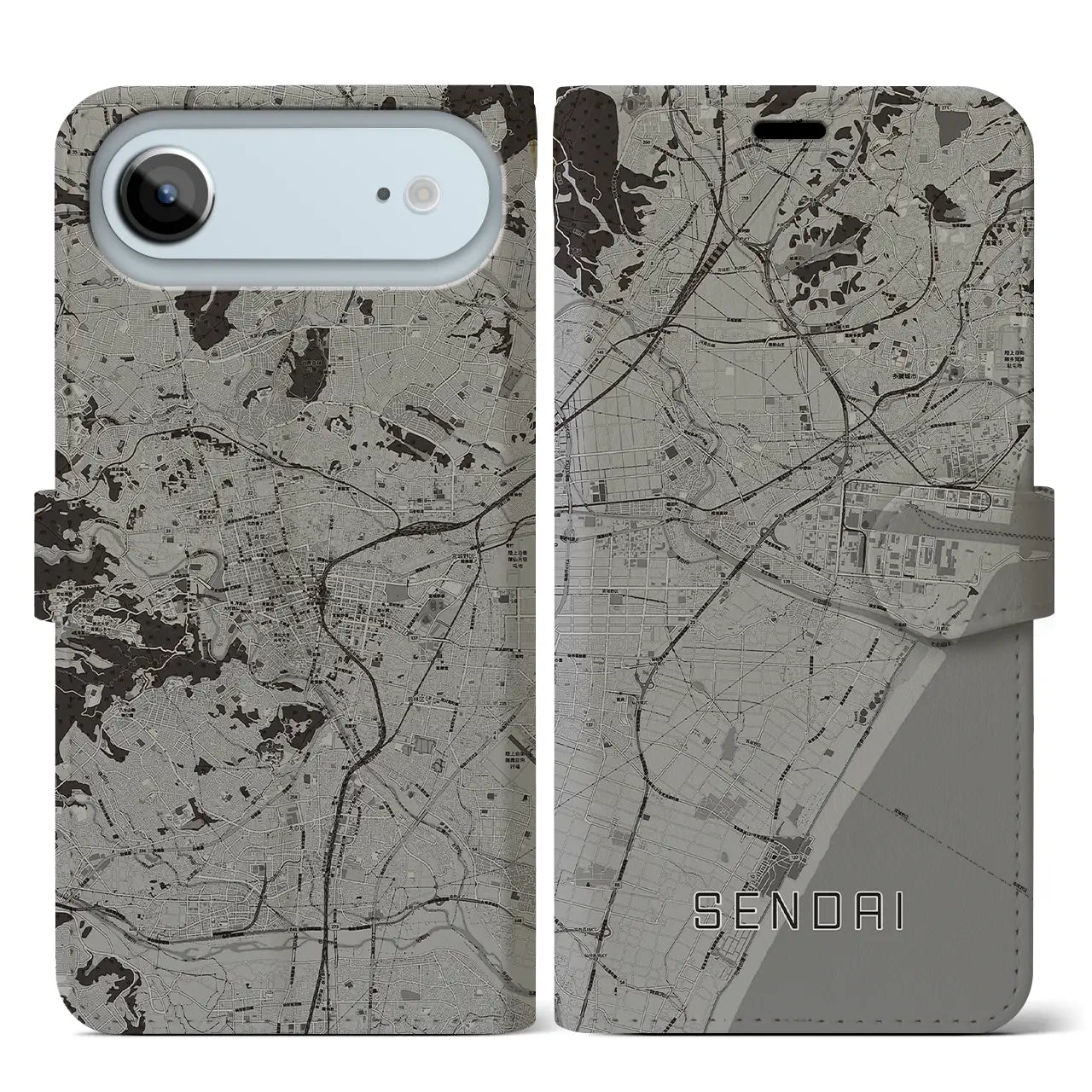 【仙台(宮城県)】地図柄iPhoneケース(手帳タイプ)