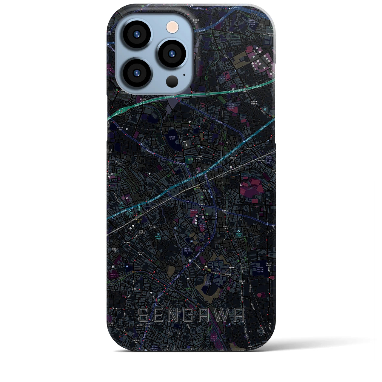 【仙川(東京都)】地図柄iPhoneケース(バックカバータイプ)