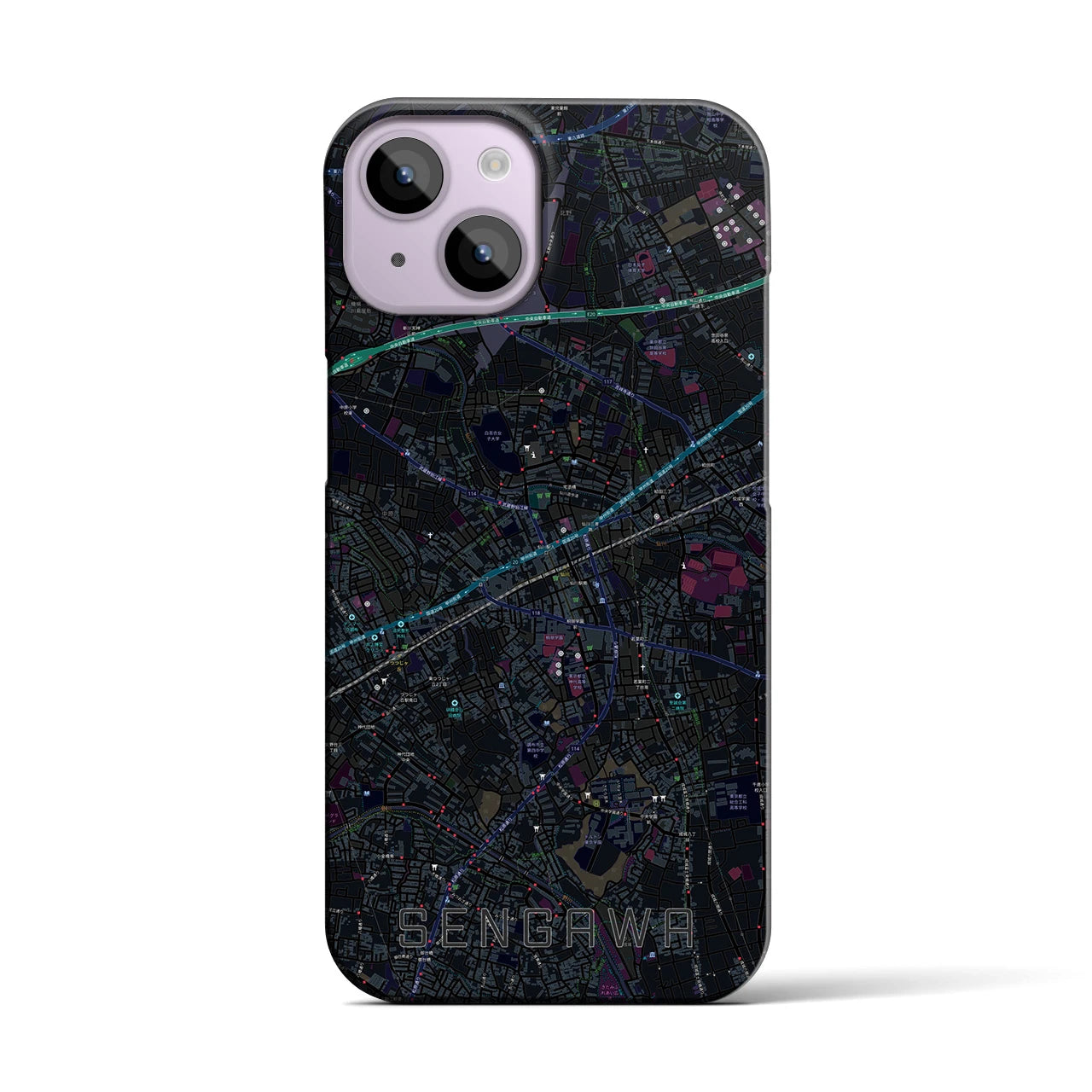 【仙川(東京都)】地図柄iPhoneケース(バックカバータイプ)