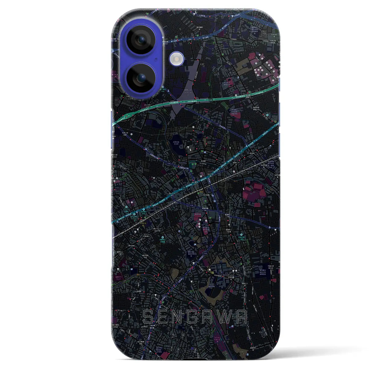 【仙川(東京都)】地図柄iPhoneケース(バックカバータイプ)