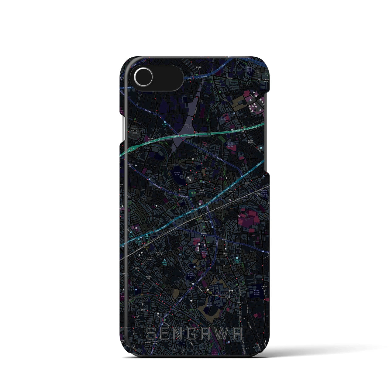 【仙川(東京都)】地図柄iPhoneケース(バックカバータイプ)