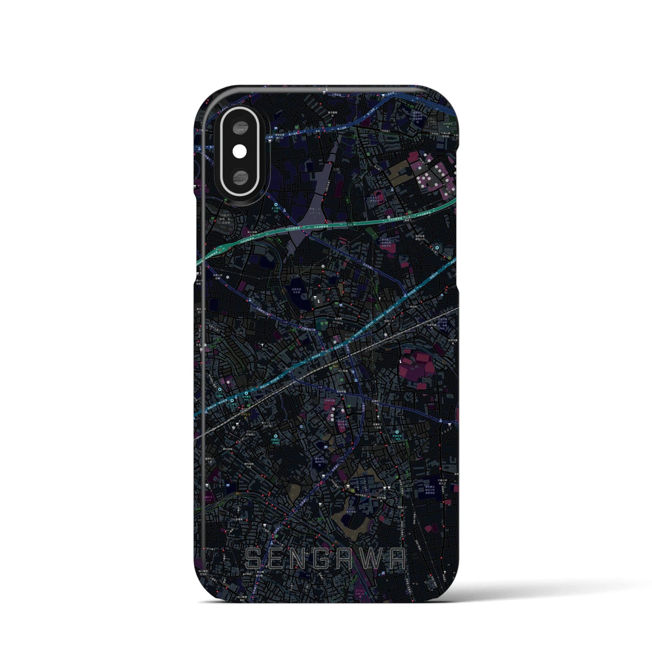 【仙川(東京都)】地図柄iPhoneケース(バックカバータイプ)