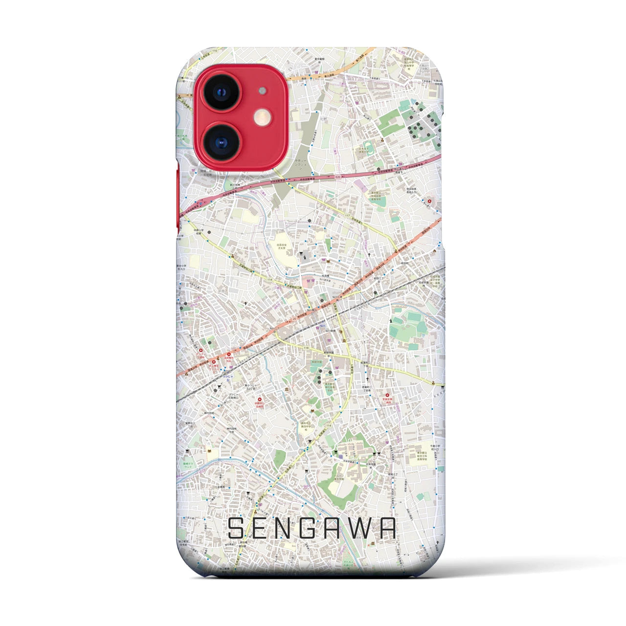 【仙川(東京都)】地図柄iPhoneケース(バックカバータイプ)