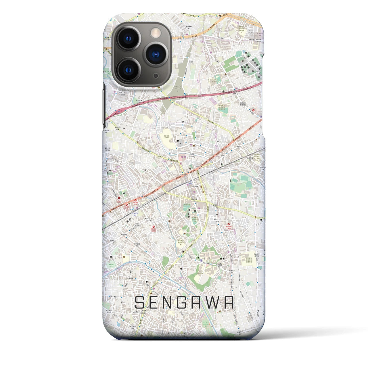 【仙川(東京都)】地図柄iPhoneケース(バックカバータイプ)