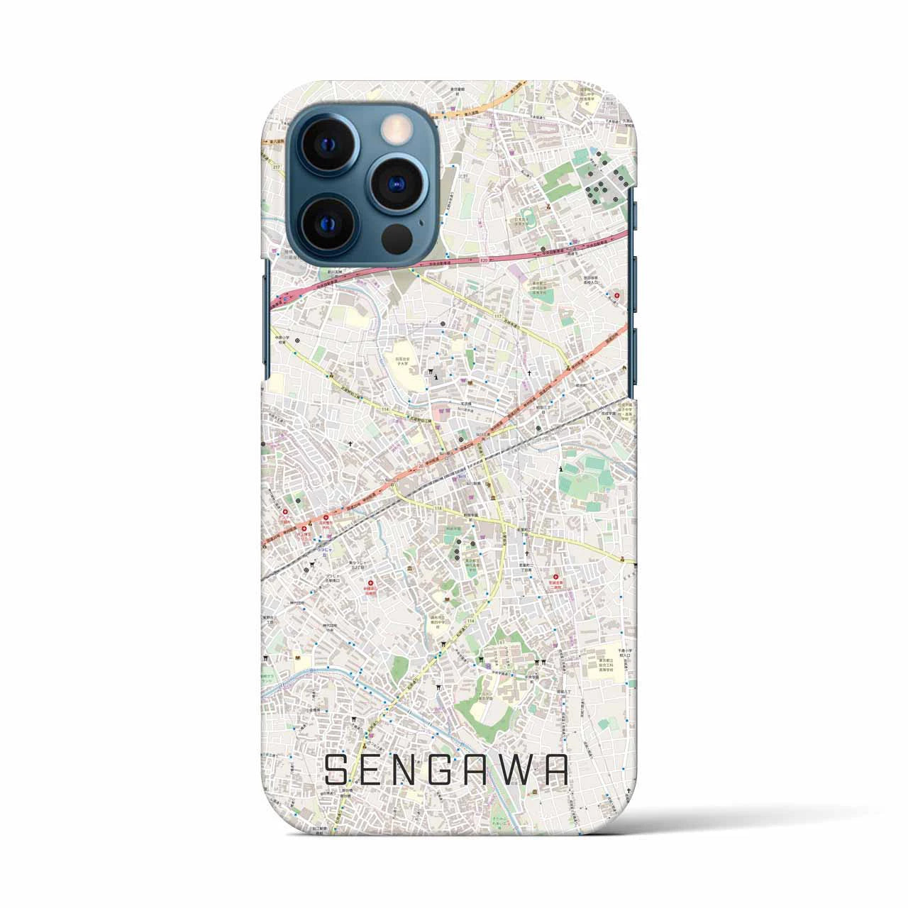 【仙川(東京都)】地図柄iPhoneケース(バックカバータイプ)