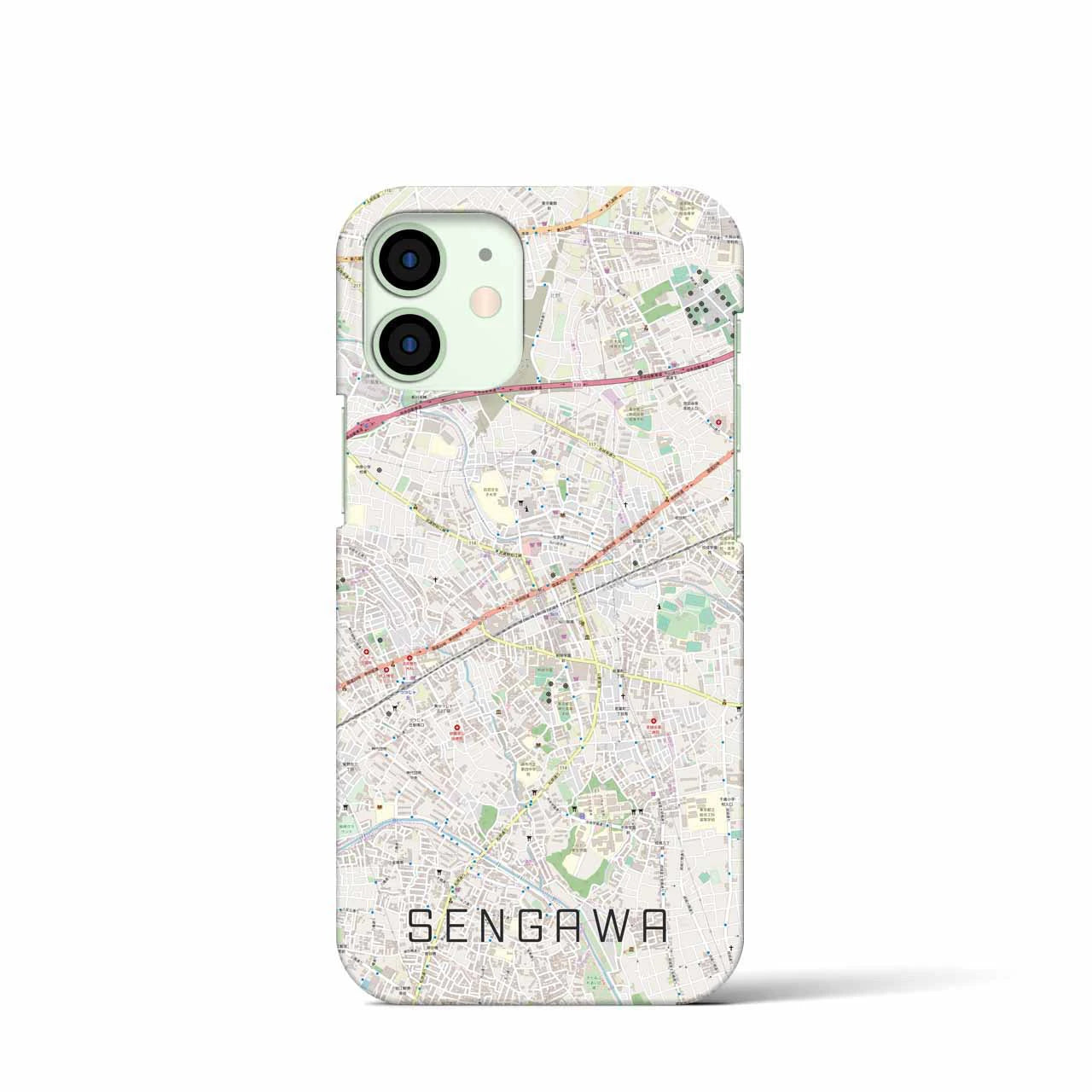 【仙川(東京都)】地図柄iPhoneケース(バックカバータイプ)
