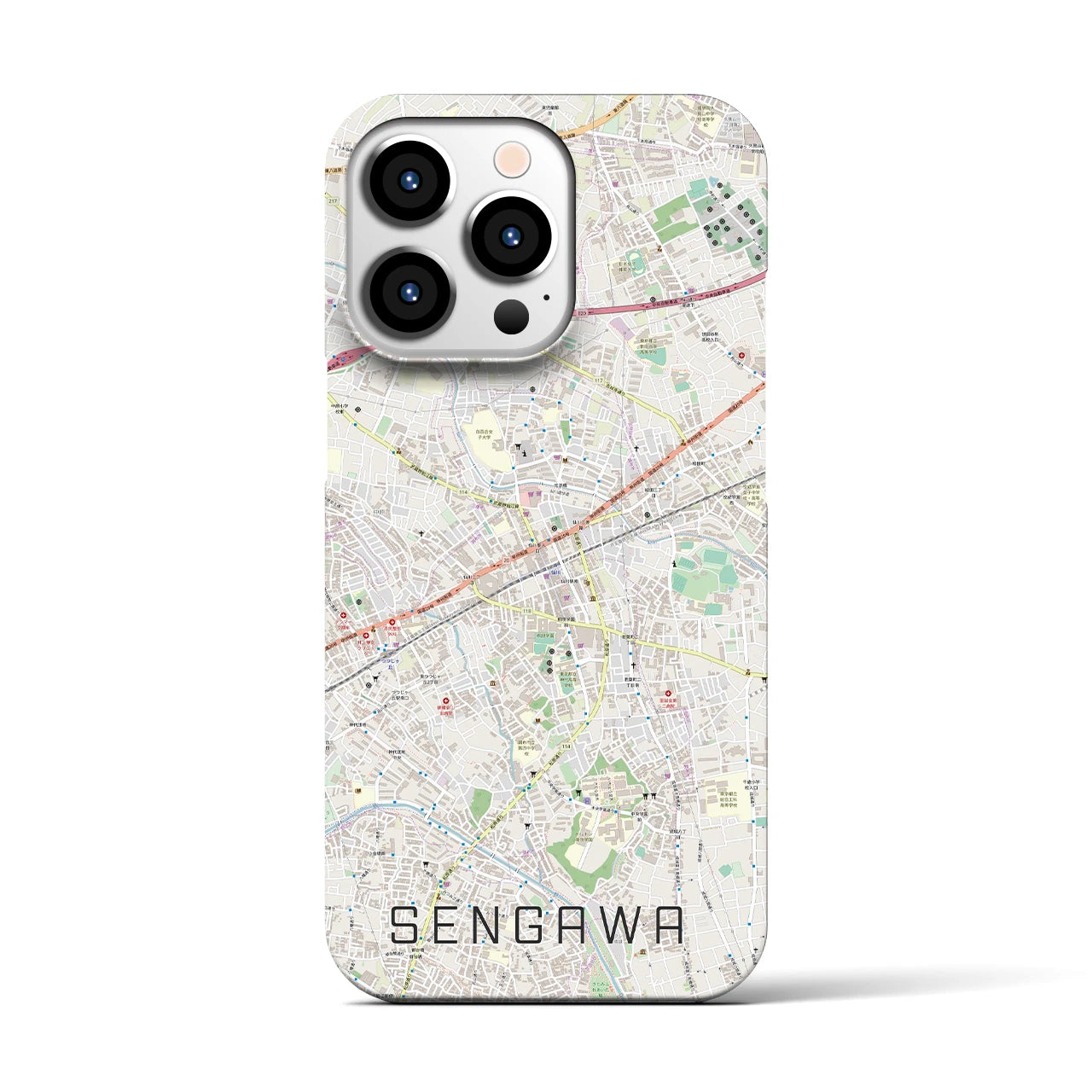 【仙川(東京都)】地図柄iPhoneケース(バックカバータイプ)