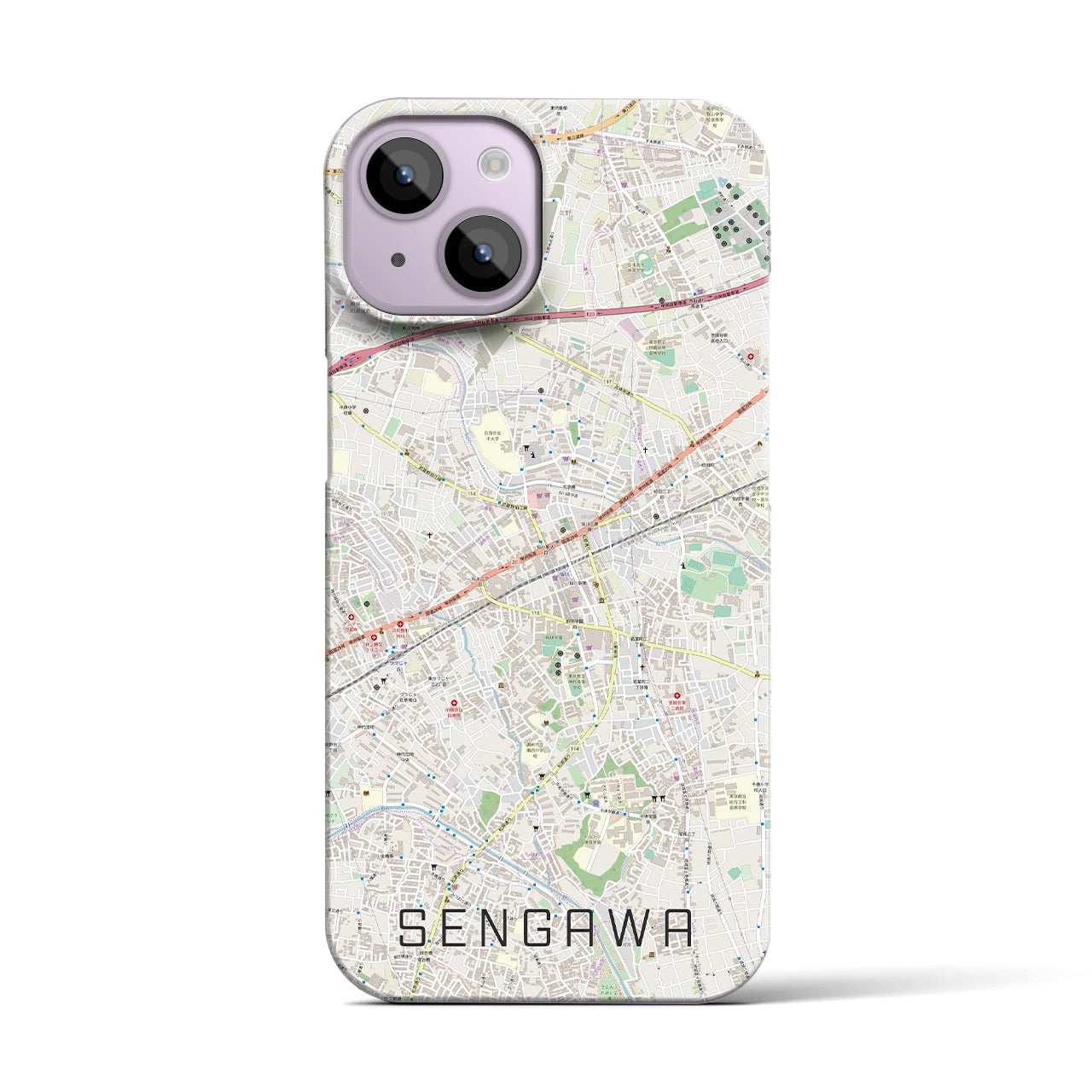【仙川(東京都)】地図柄iPhoneケース(バックカバータイプ)