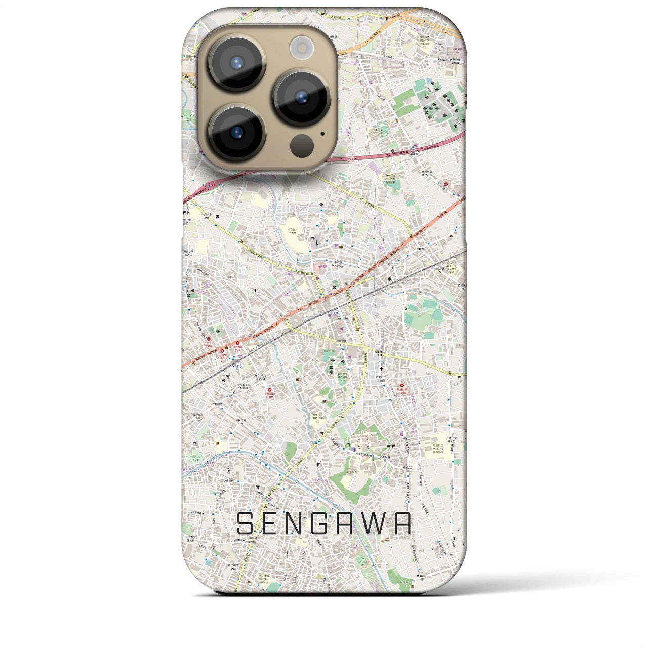 【仙川(東京都)】地図柄iPhoneケース(バックカバータイプ)