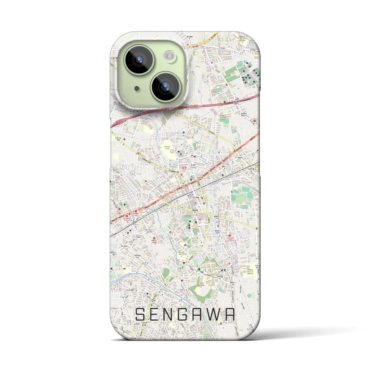 【仙川(東京都)】地図柄iPhoneケース(バックカバータイプ)