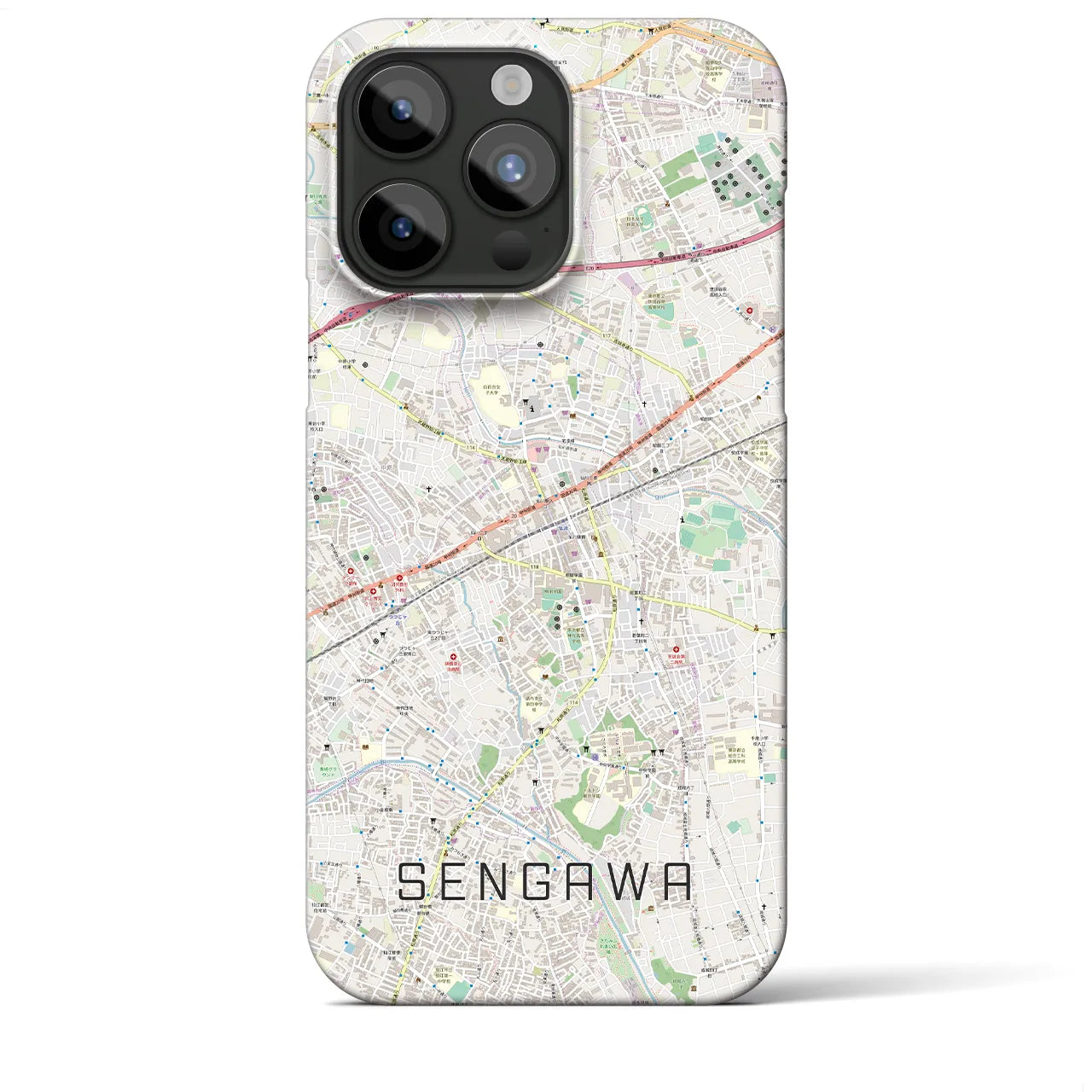 【仙川(東京都)】地図柄iPhoneケース(バックカバータイプ)
