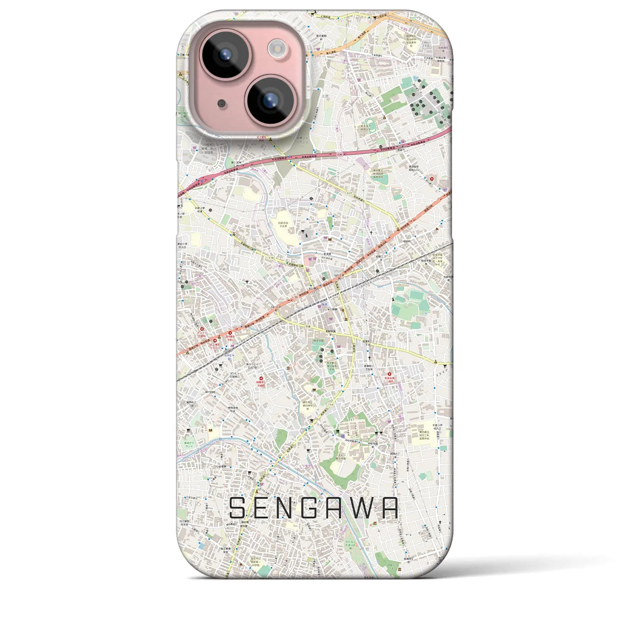 【仙川(東京都)】地図柄iPhoneケース(バックカバータイプ)