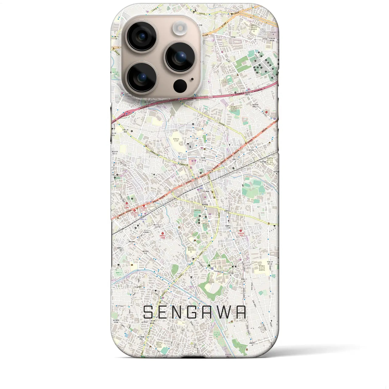 【仙川(東京都)】地図柄iPhoneケース(バックカバータイプ)