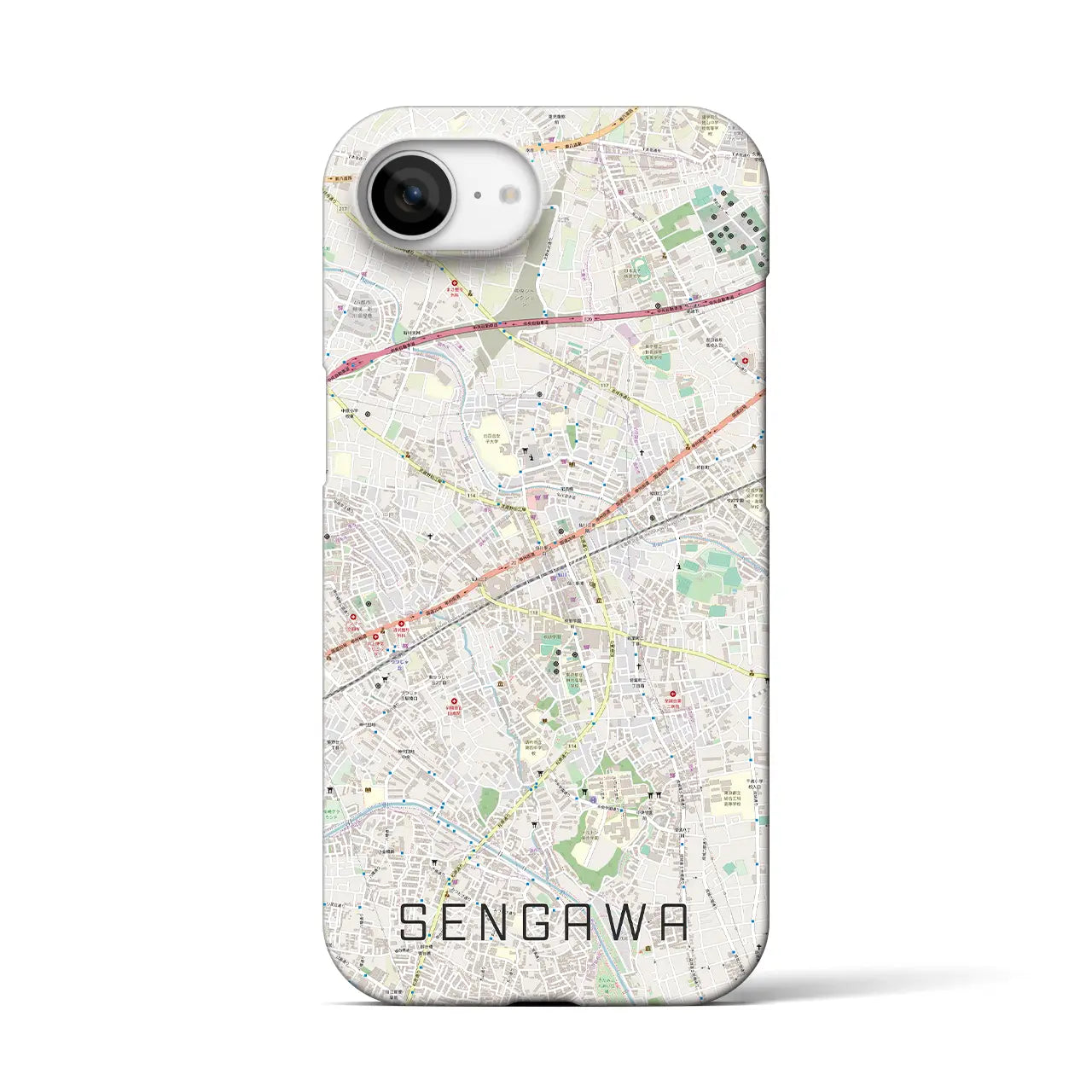 【仙川(東京都)】地図柄iPhoneケース(バックカバータイプ)