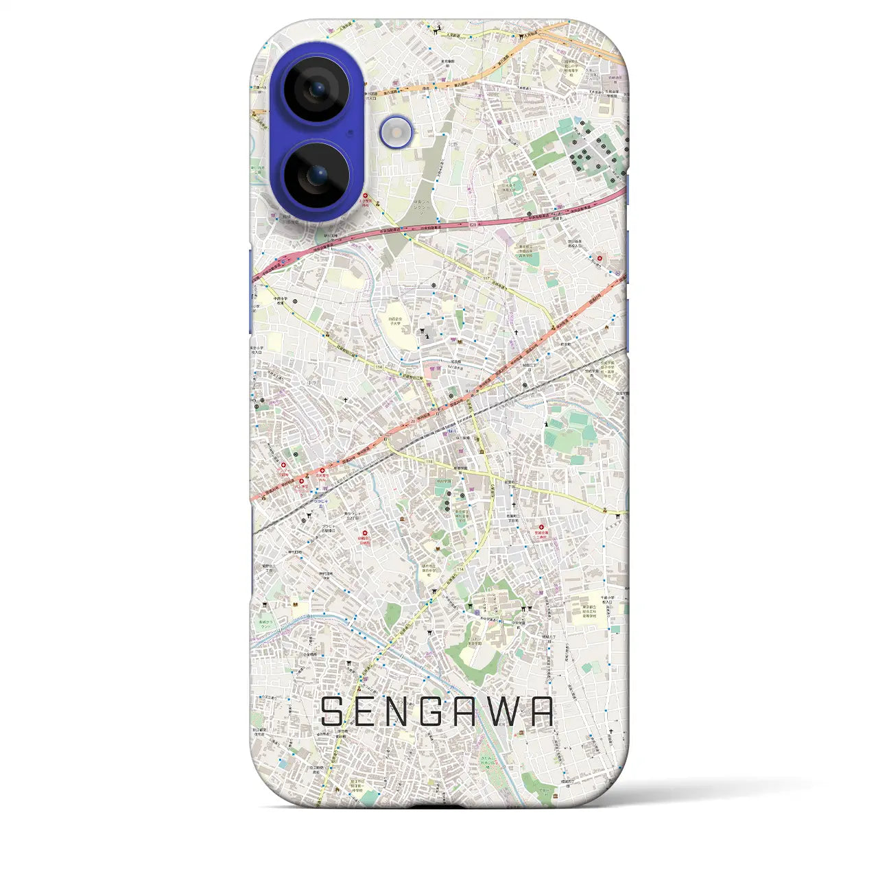 【仙川(東京都)】地図柄iPhoneケース(バックカバータイプ)ナチュラル・iPhone 16 Pro Max 用