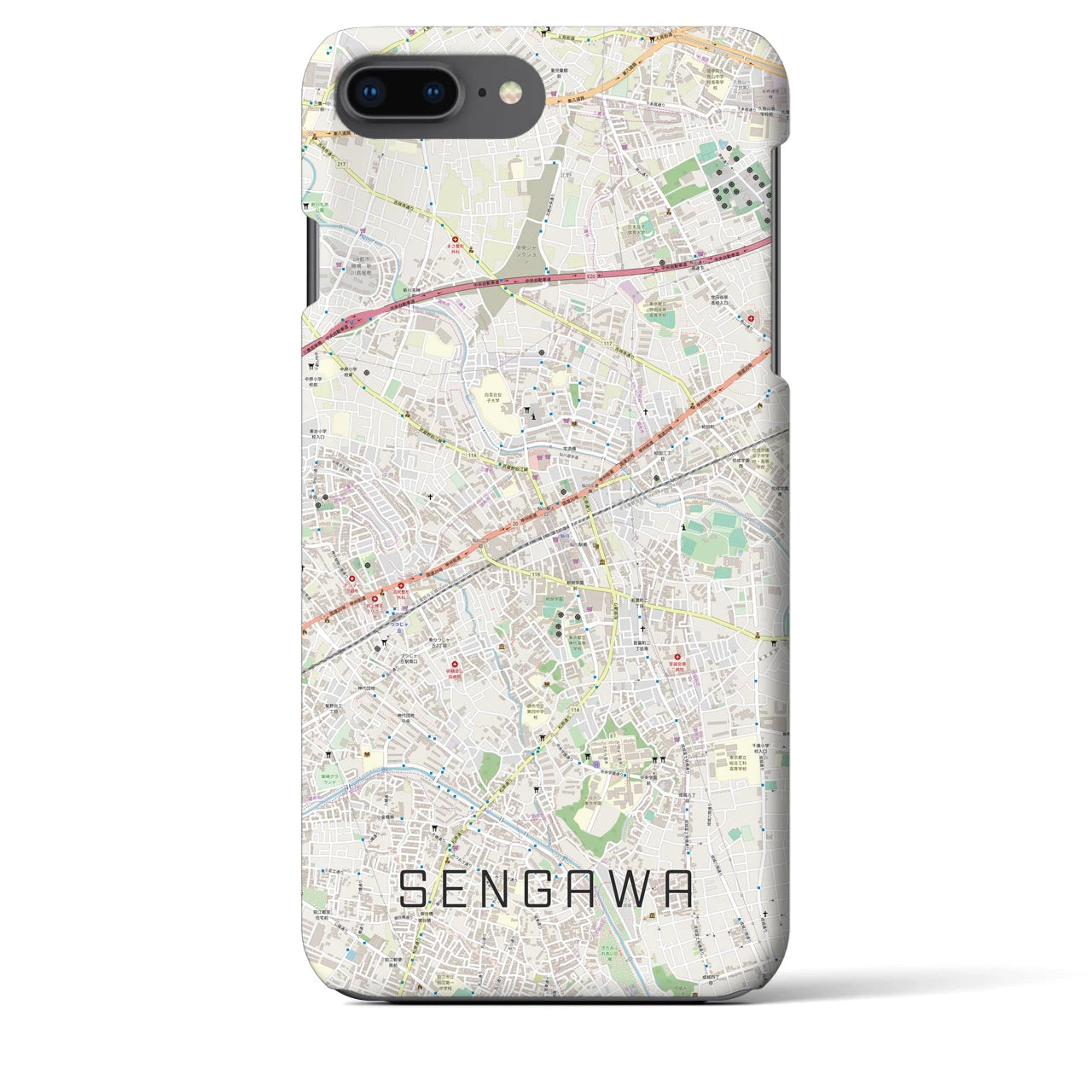 【仙川(東京都)】地図柄iPhoneケース(バックカバータイプ)