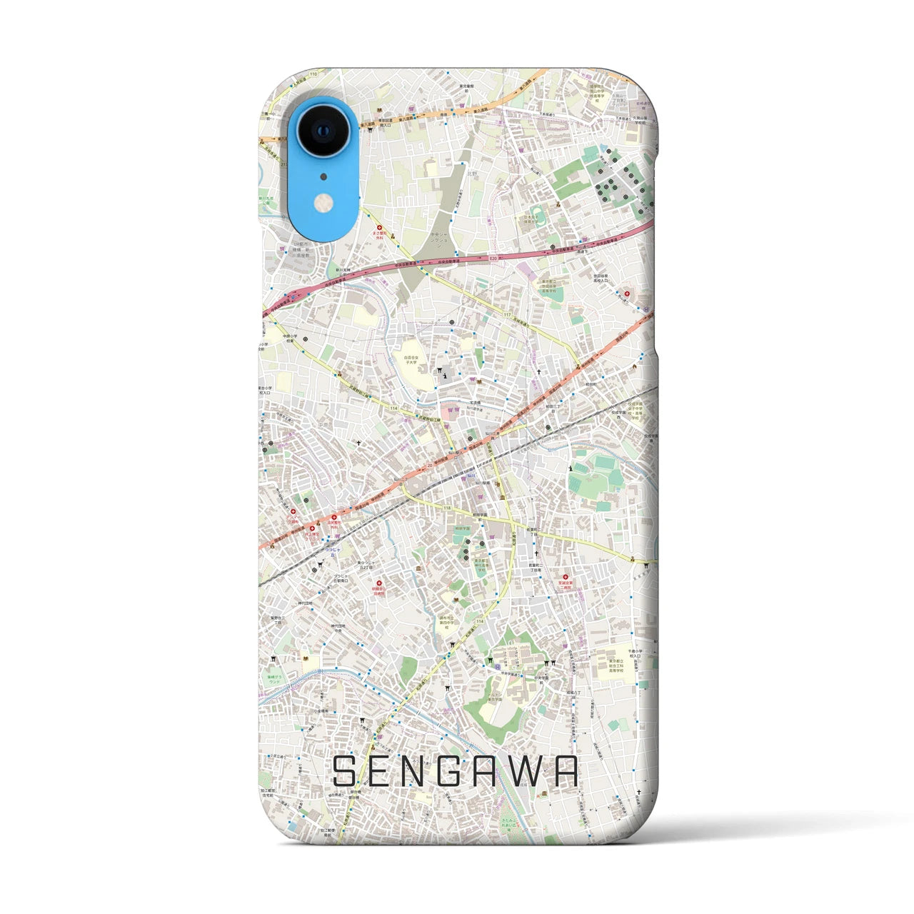 【仙川(東京都)】地図柄iPhoneケース(バックカバータイプ)