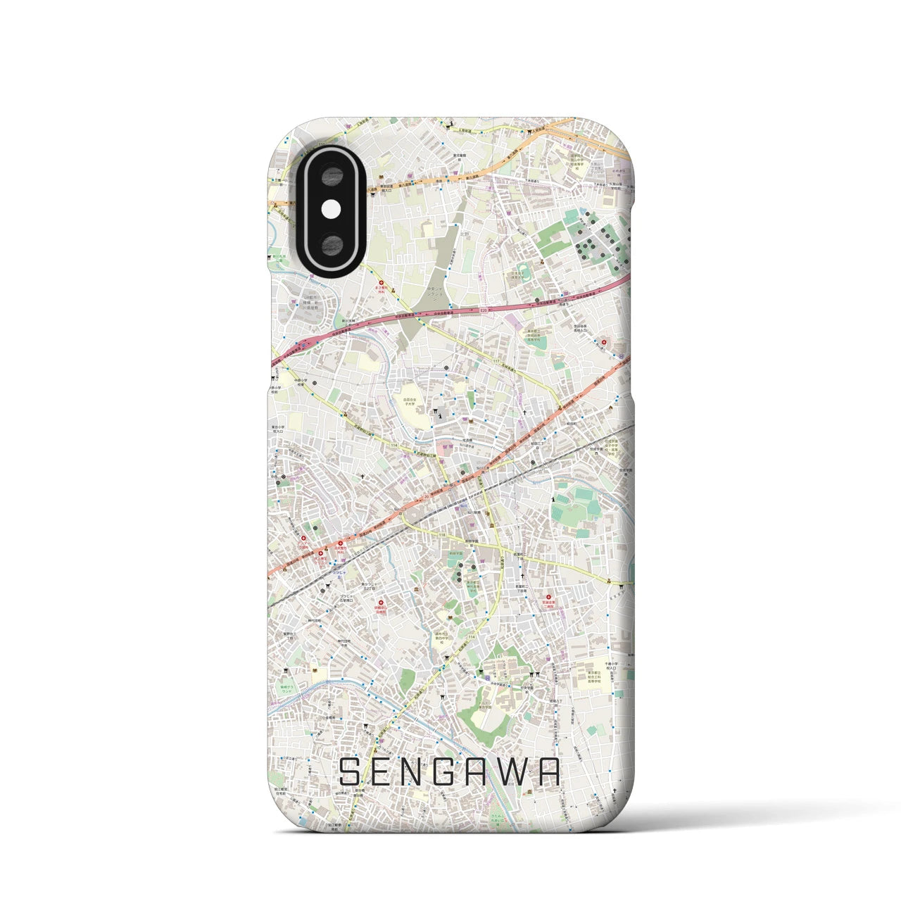 【仙川(東京都)】地図柄iPhoneケース(バックカバータイプ)