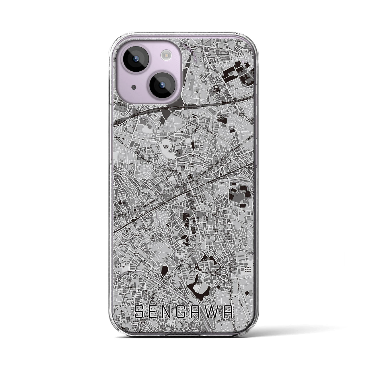 【仙川(東京都)】地図柄iPhoneケース(クリアタイプ)