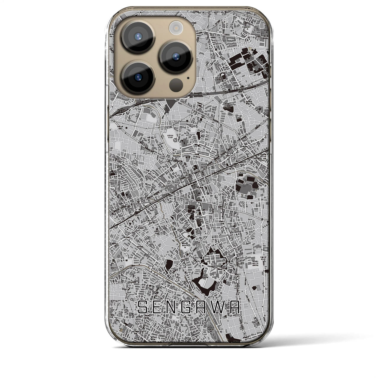 【仙川(東京都)】地図柄iPhoneケース(クリアタイプ)