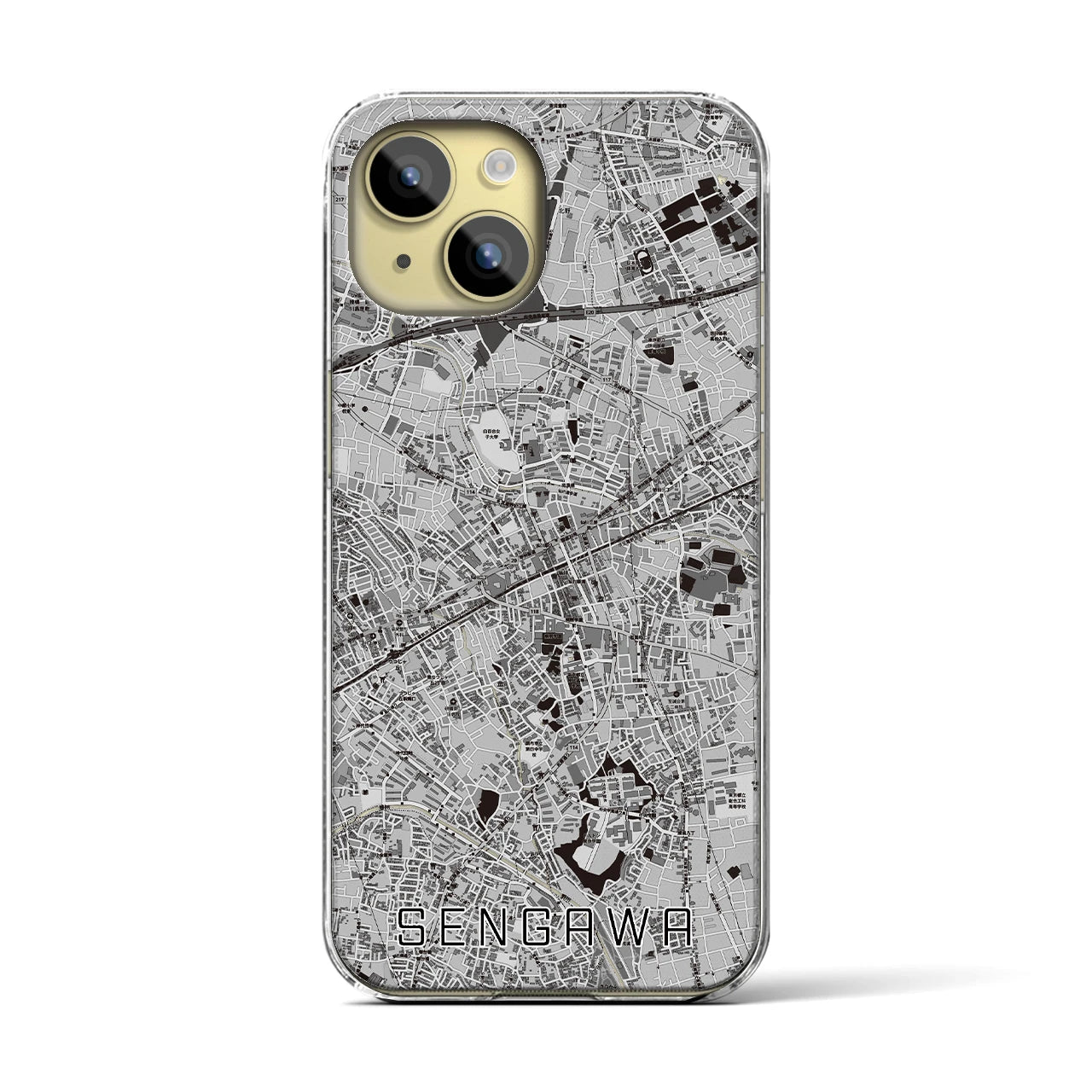 【仙川(東京都)】地図柄iPhoneケース(クリアタイプ)