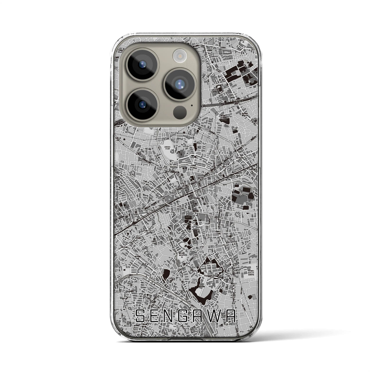 【仙川(東京都)】地図柄iPhoneケース(クリアタイプ)