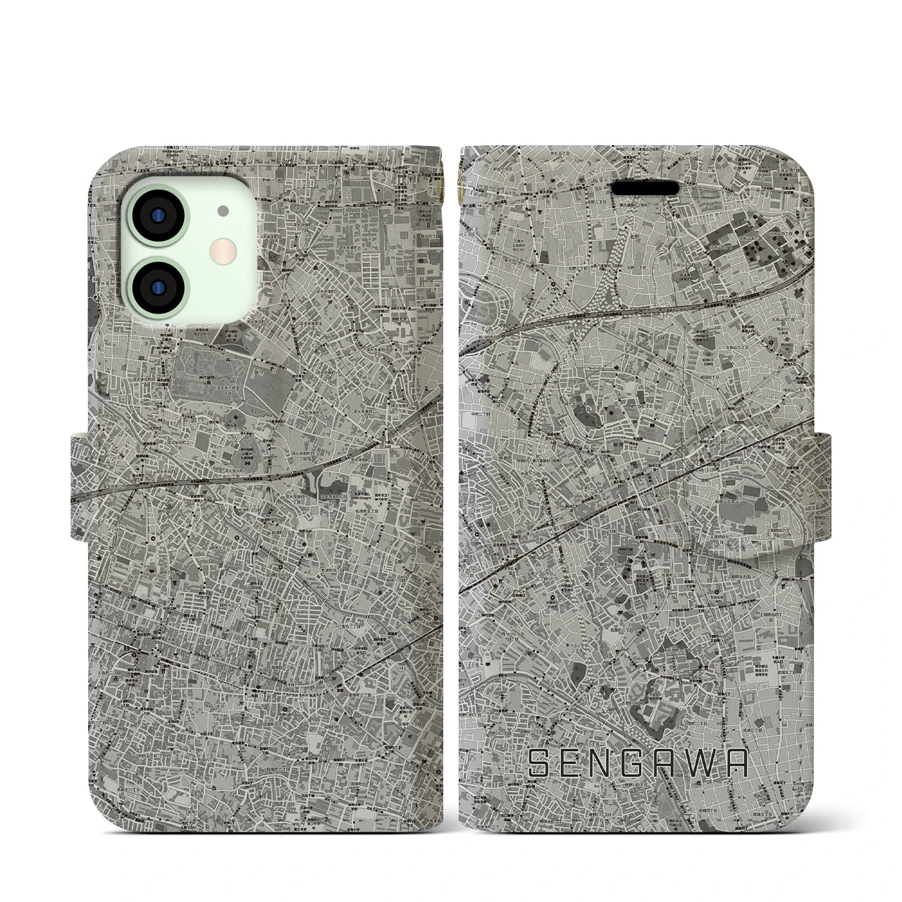 【仙川(東京都)】地図柄iPhoneケース(手帳タイプ)