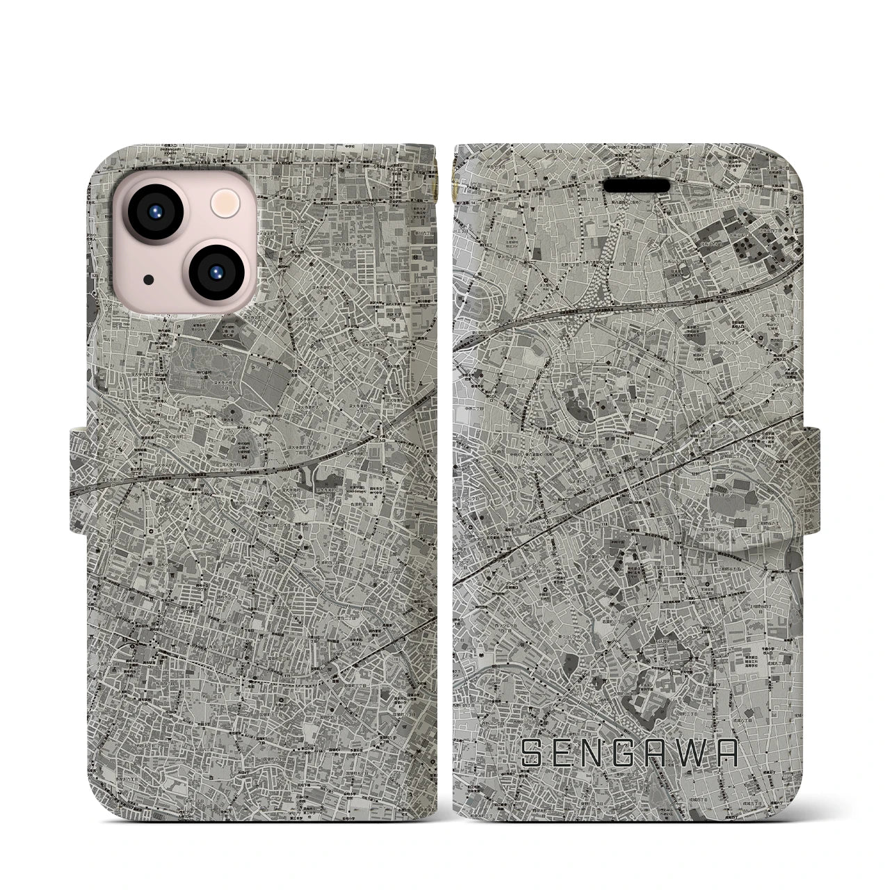 【仙川(東京都)】地図柄iPhoneケース(手帳タイプ)