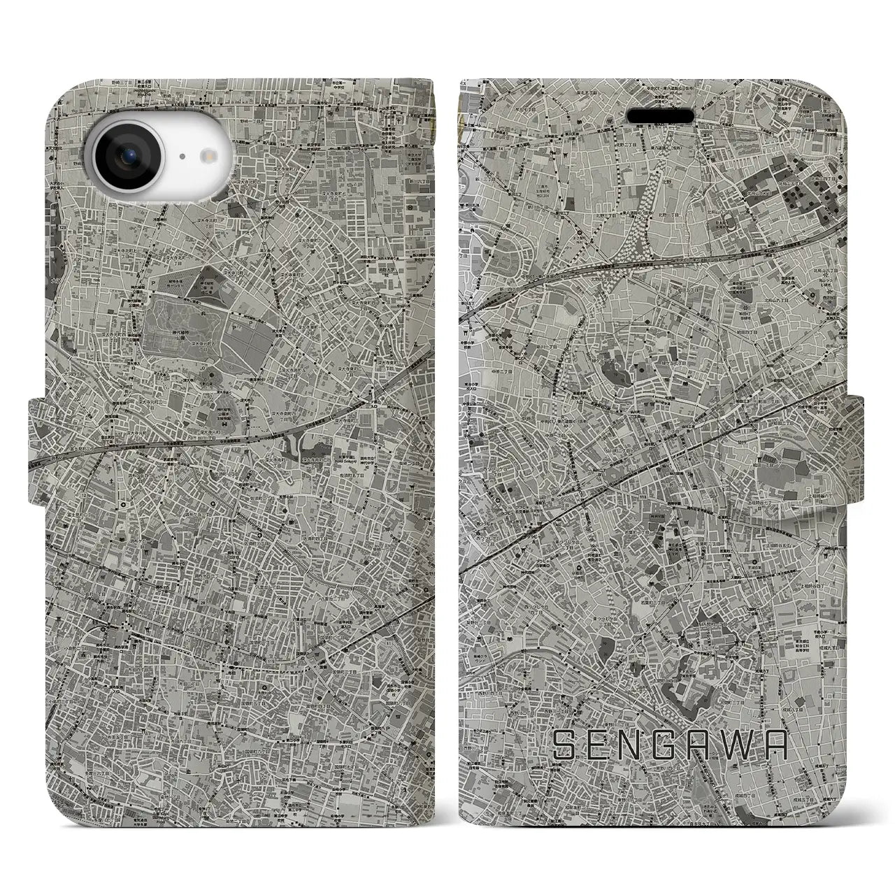 【仙川(東京都)】地図柄iPhoneケース(手帳タイプ)