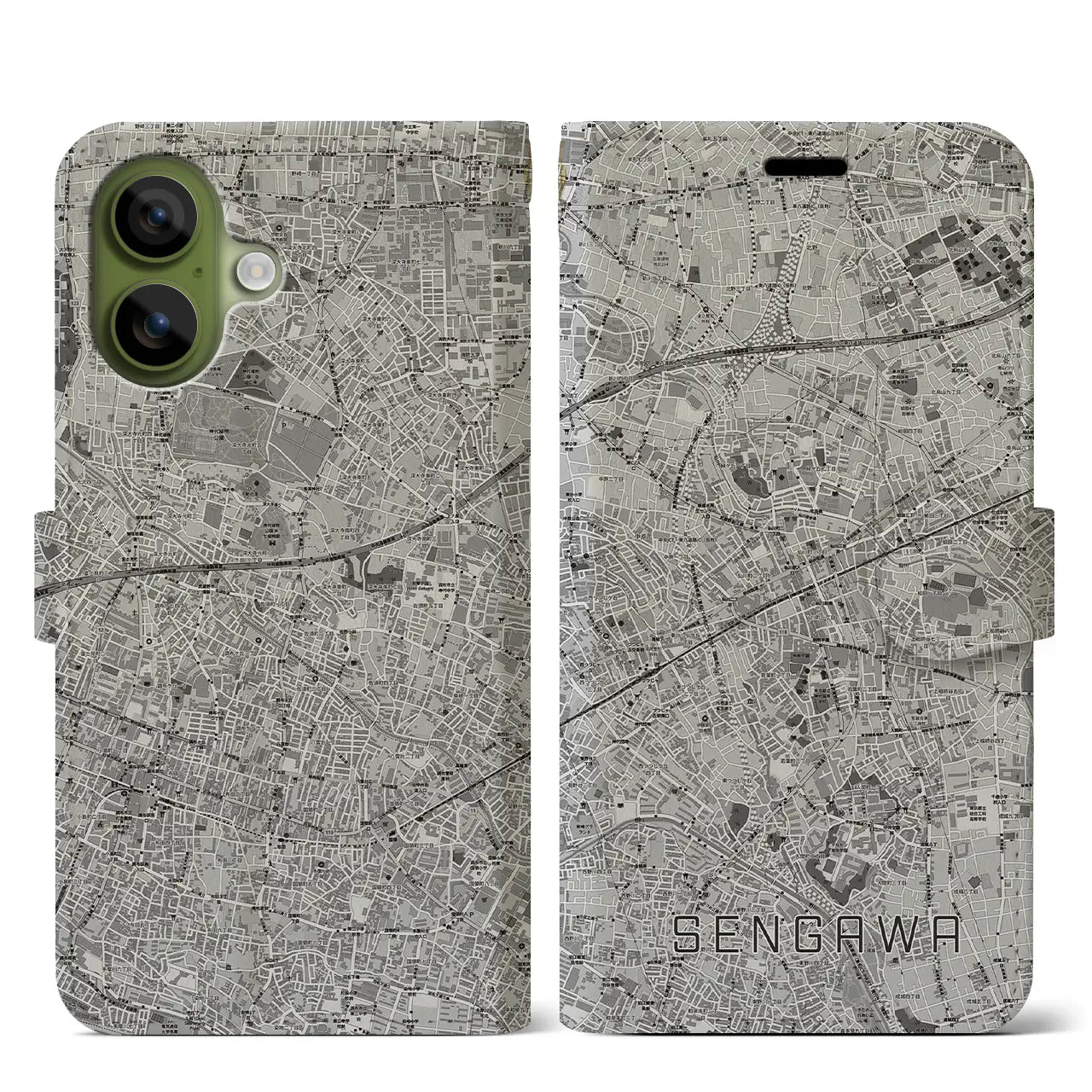 【仙川(東京都)】地図柄iPhoneケース(手帳タイプ)