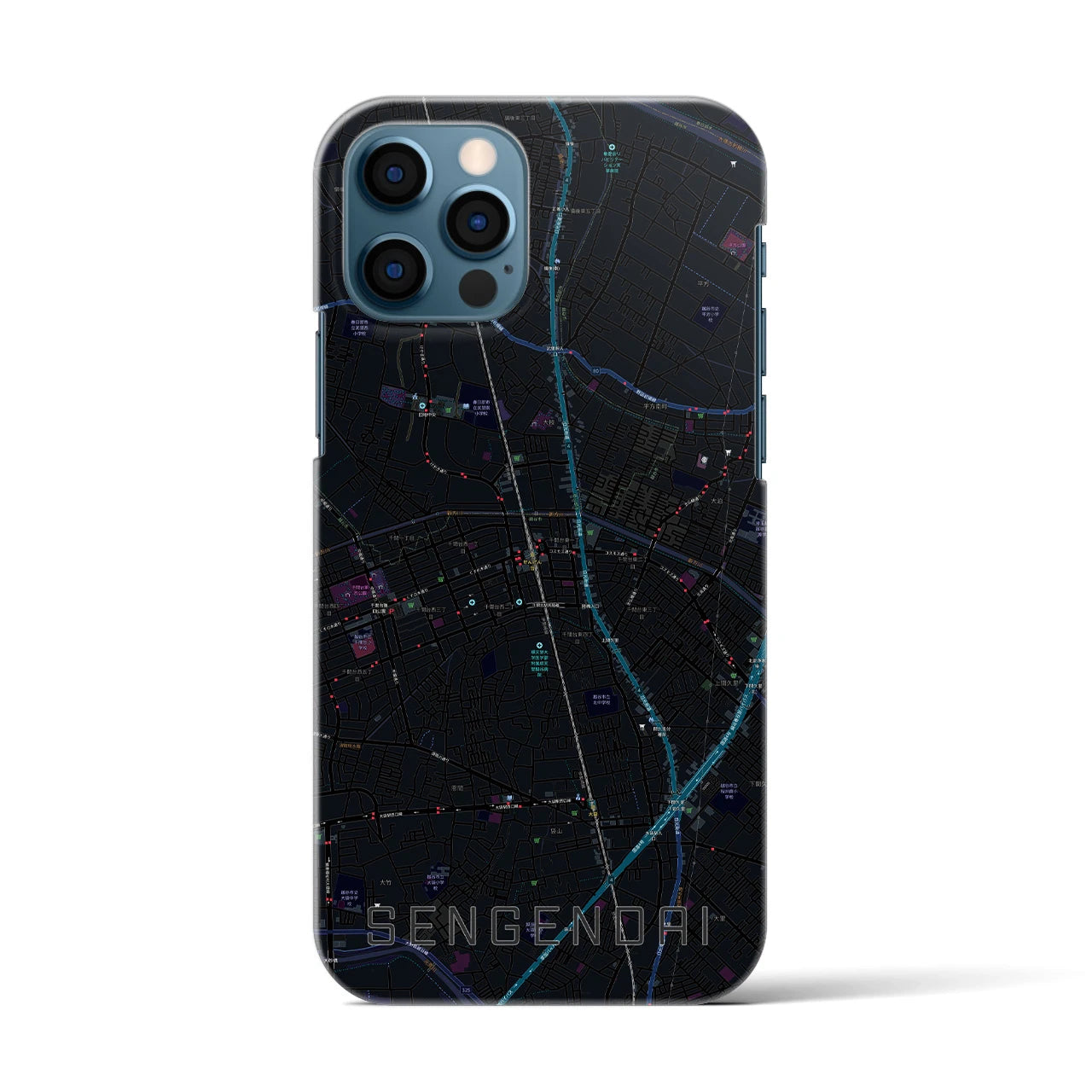 【せんげん台(埼玉県)】地図柄iPhoneケース(バックカバータイプ)