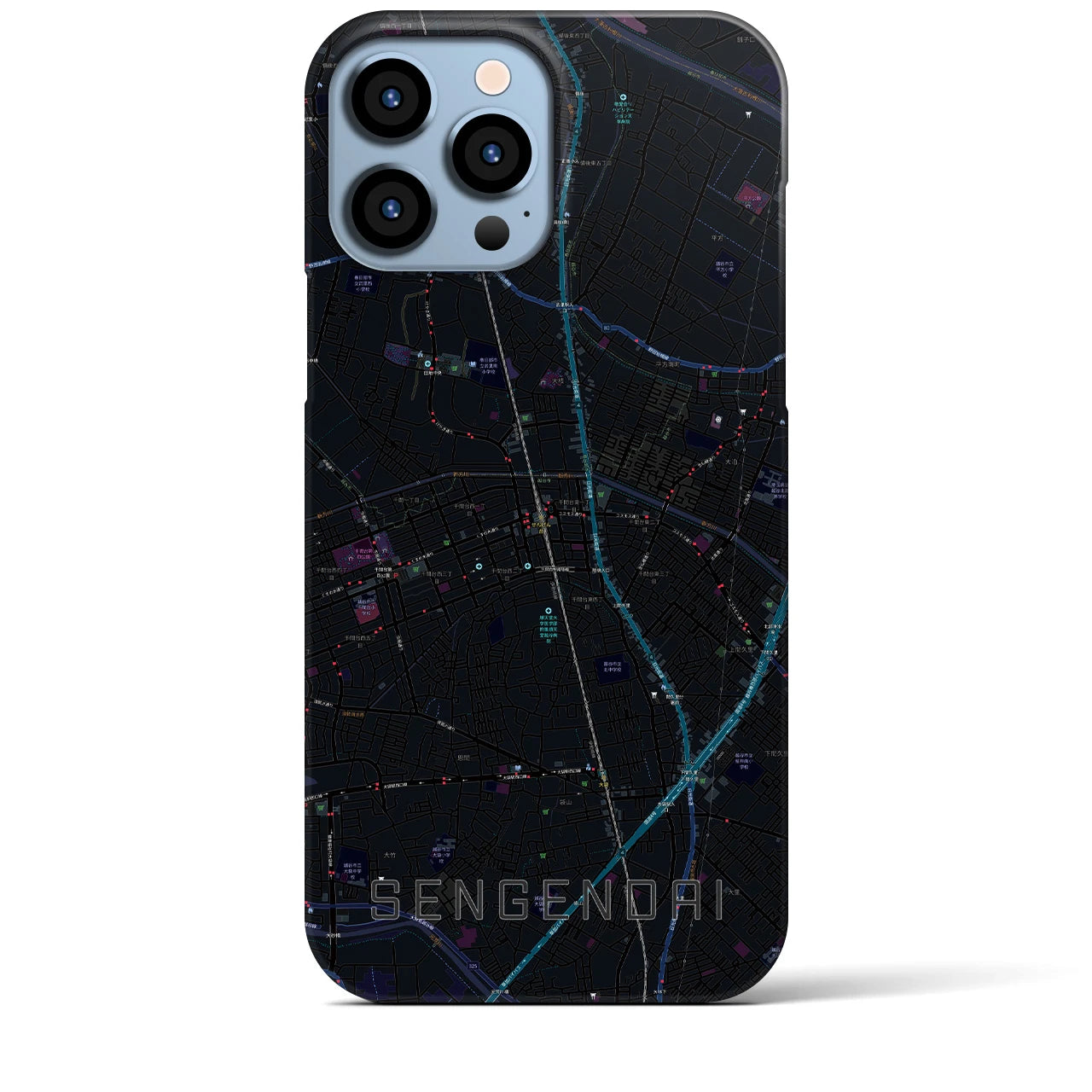 【せんげん台(埼玉県)】地図柄iPhoneケース(バックカバータイプ)