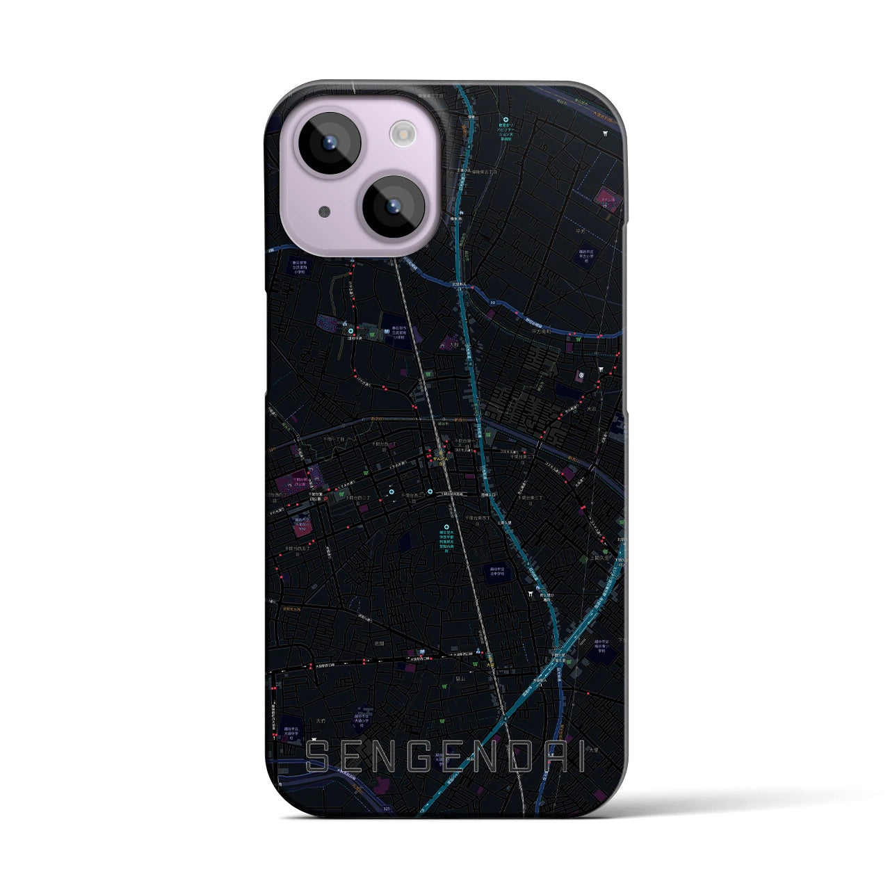 【せんげん台(埼玉県)】地図柄iPhoneケース(バックカバータイプ)