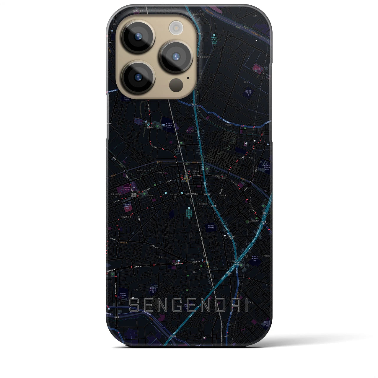 【せんげん台(埼玉県)】地図柄iPhoneケース(バックカバータイプ)