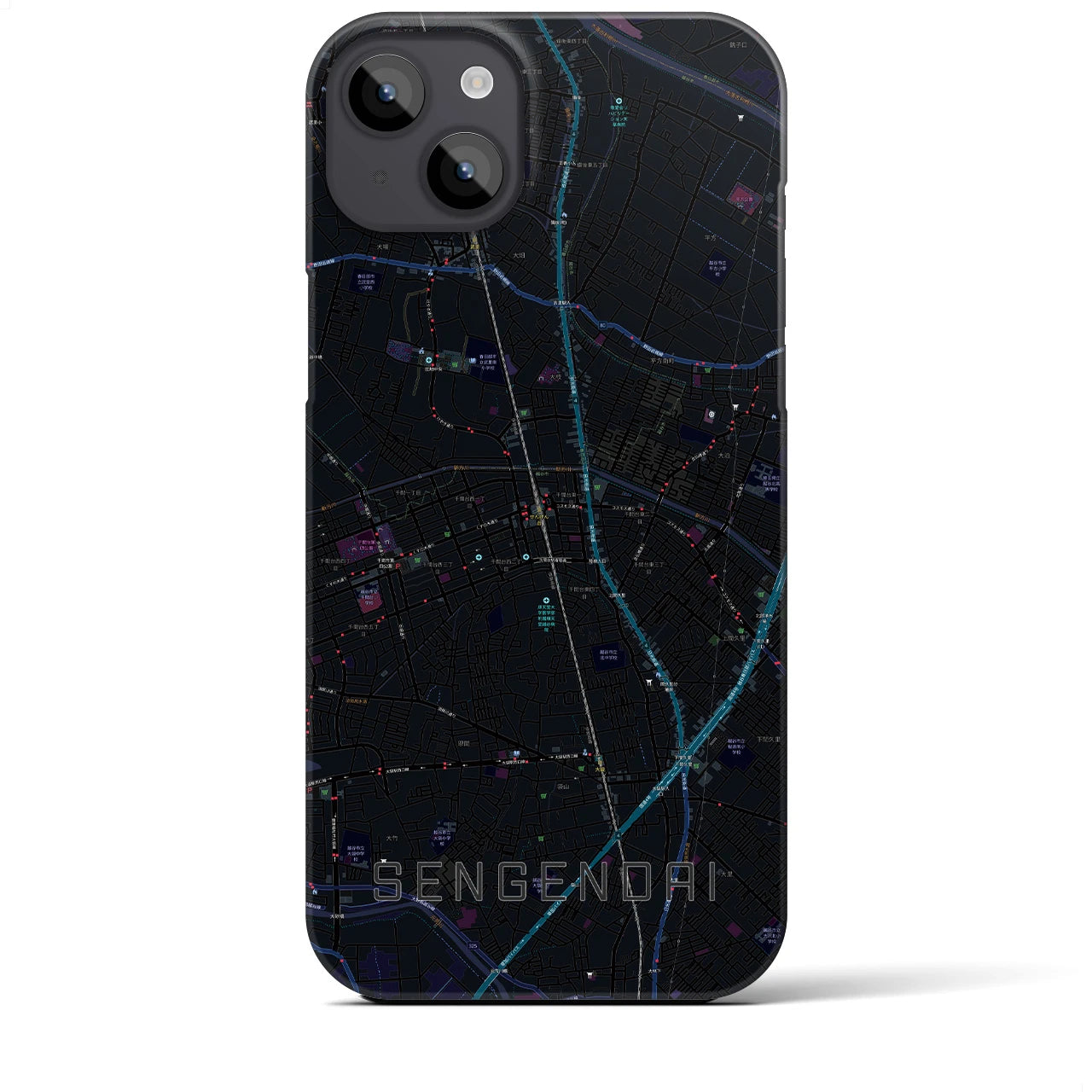 【せんげん台(埼玉県)】地図柄iPhoneケース(バックカバータイプ)