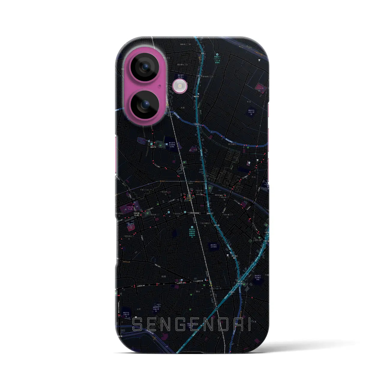 【せんげん台(埼玉県)】地図柄iPhoneケース(バックカバータイプ)