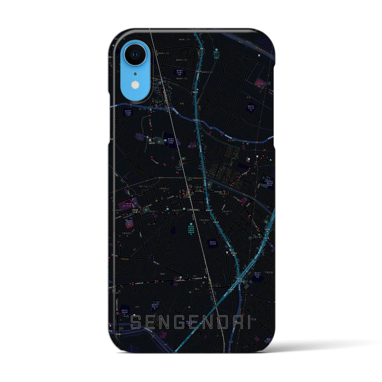 【せんげん台(埼玉県)】地図柄iPhoneケース(バックカバータイプ)