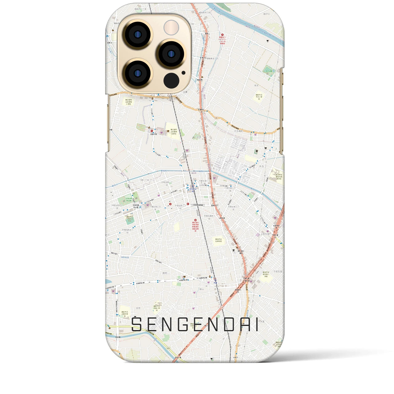 【せんげん台(埼玉県)】地図柄iPhoneケース(バックカバータイプ)