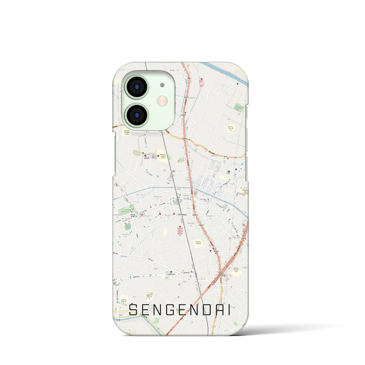 【せんげん台(埼玉県)】地図柄iPhoneケース(バックカバータイプ)