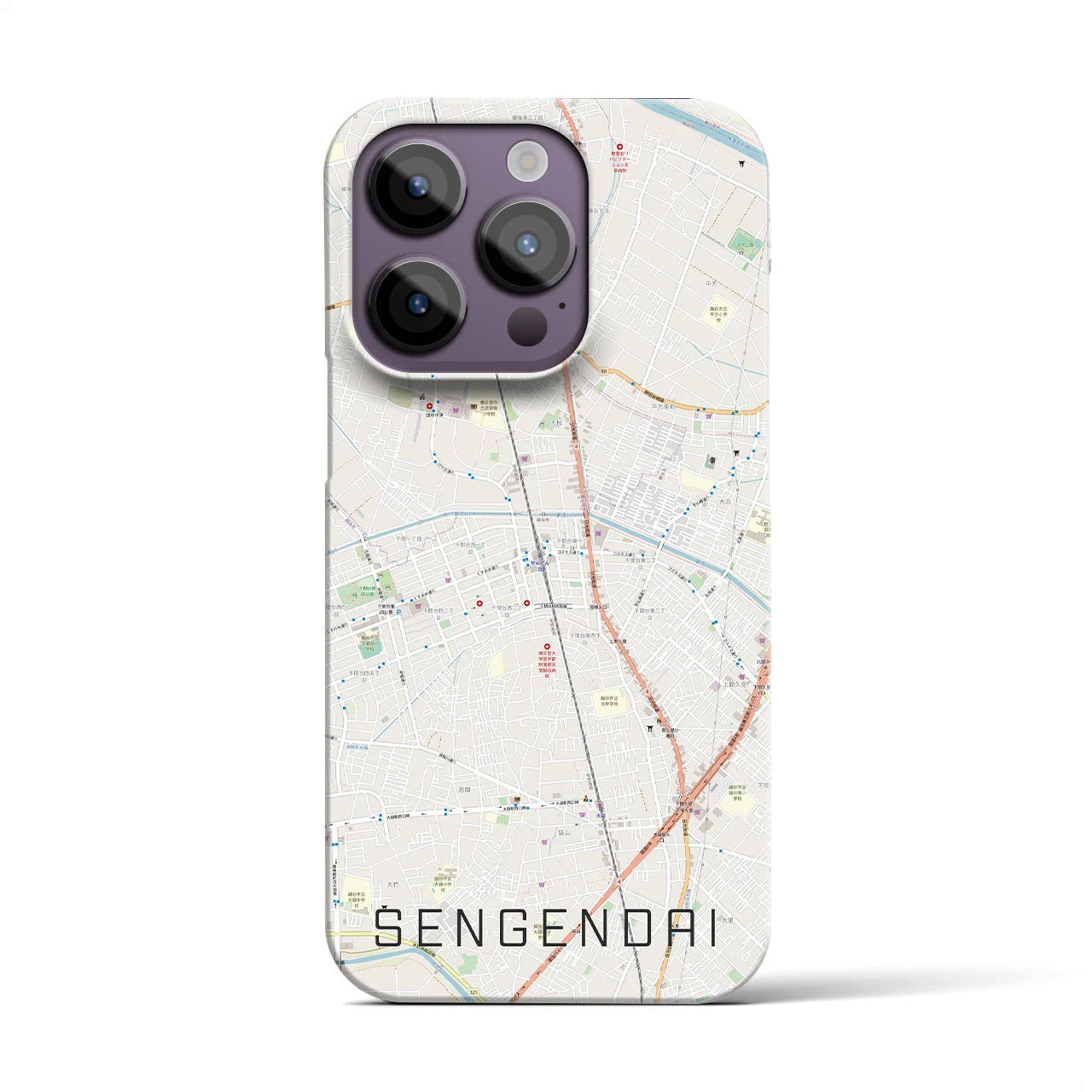 【せんげん台(埼玉県)】地図柄iPhoneケース(バックカバータイプ)