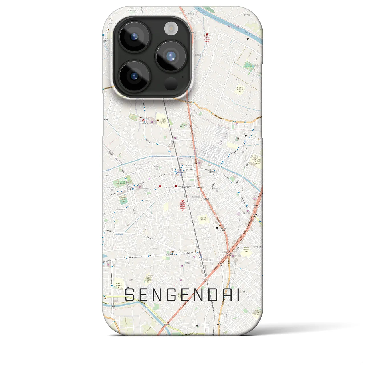 【せんげん台(埼玉県)】地図柄iPhoneケース(バックカバータイプ)
