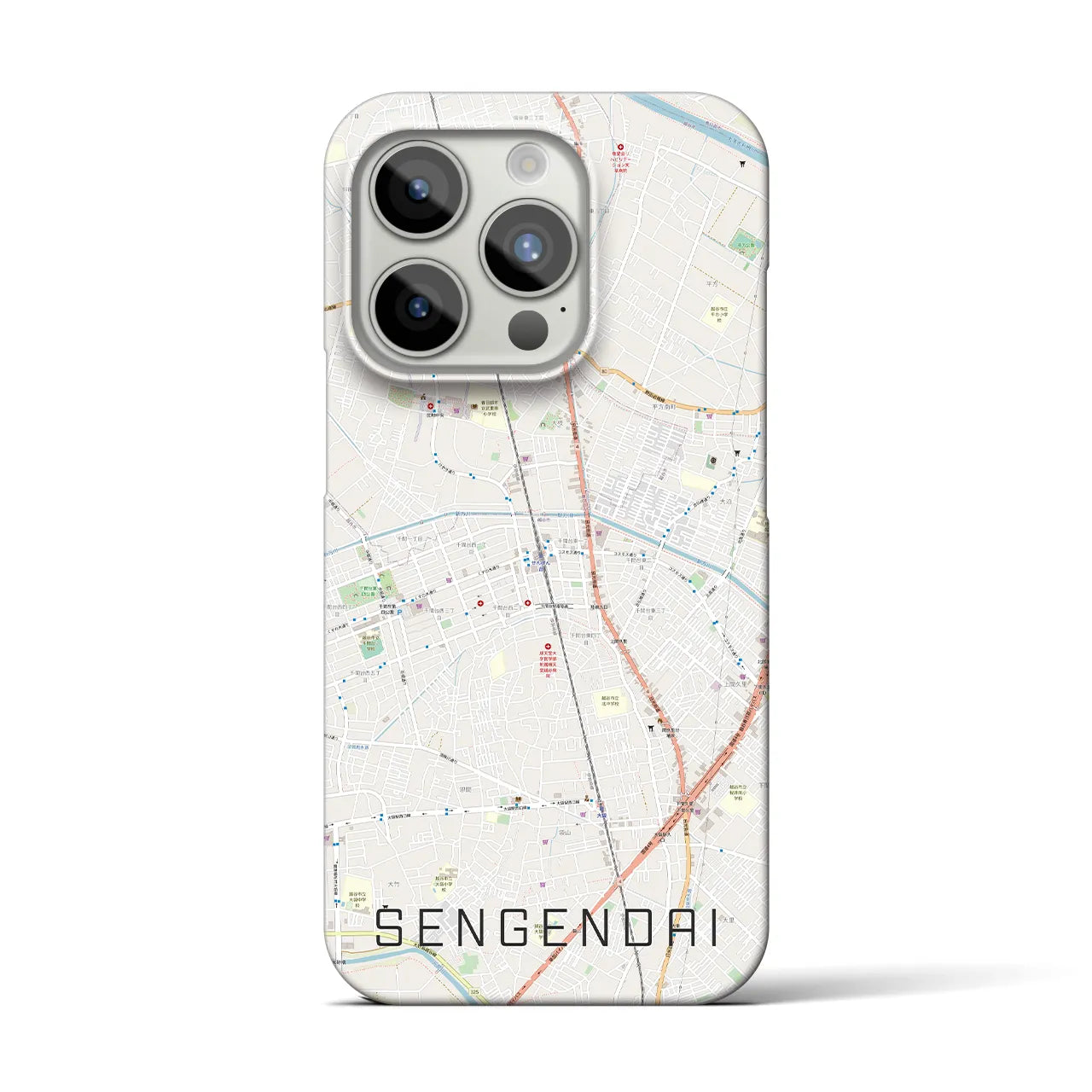 【せんげん台(埼玉県)】地図柄iPhoneケース(バックカバータイプ)