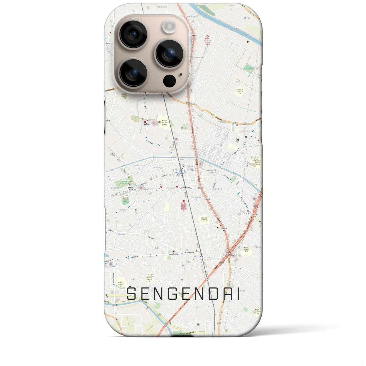 【せんげん台(埼玉県)】地図柄iPhoneケース(バックカバータイプ)