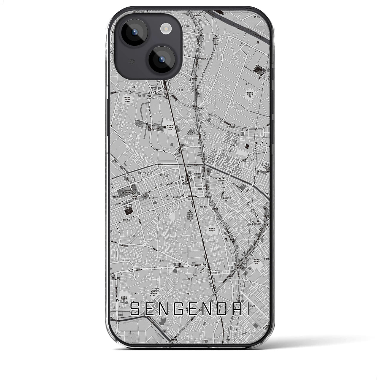 【せんげん台(埼玉県)】地図柄iPhoneケース(クリアタイプ)