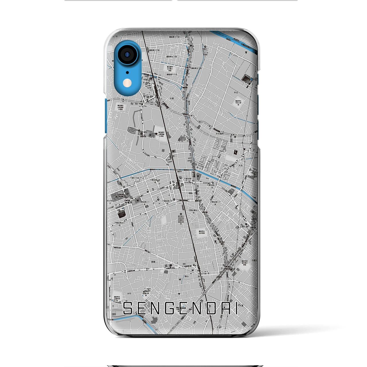 【せんげん台(埼玉県)】地図柄iPhoneケース(クリアタイプ)
