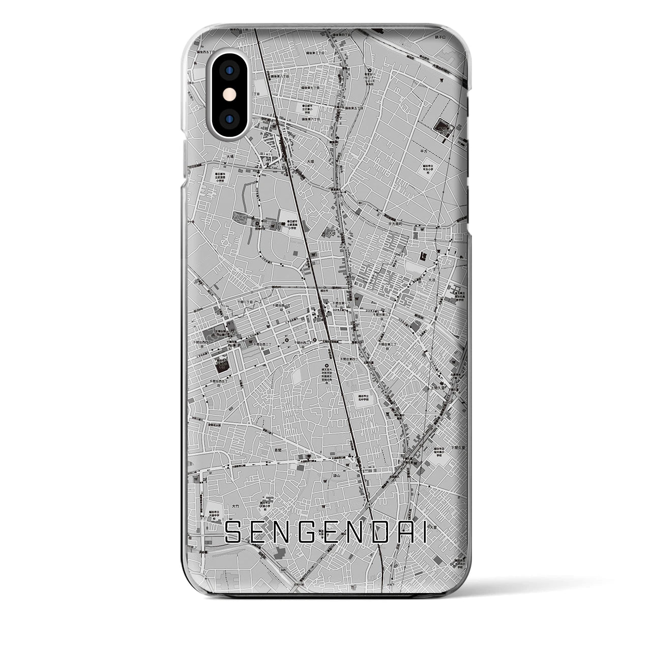 【せんげん台(埼玉県)】地図柄iPhoneケース(クリアタイプ)
