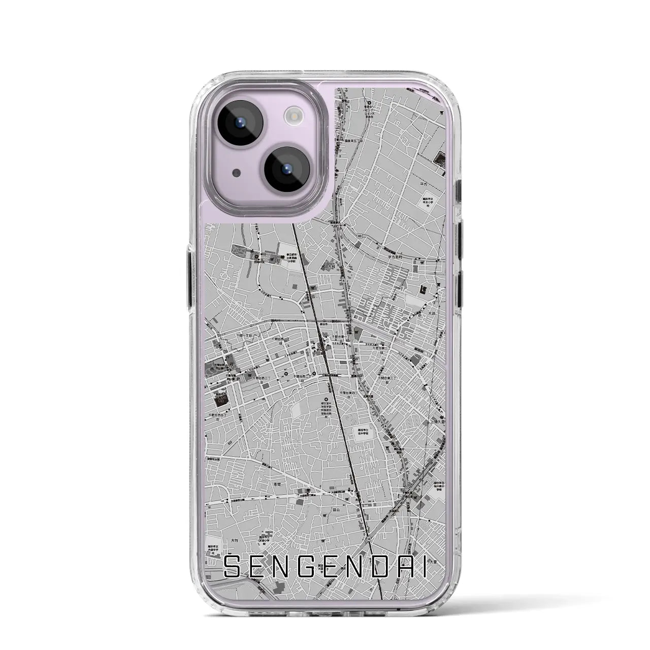 【せんげん台(埼玉県)】地図柄iPhoneケース(MagSafeタイプ)