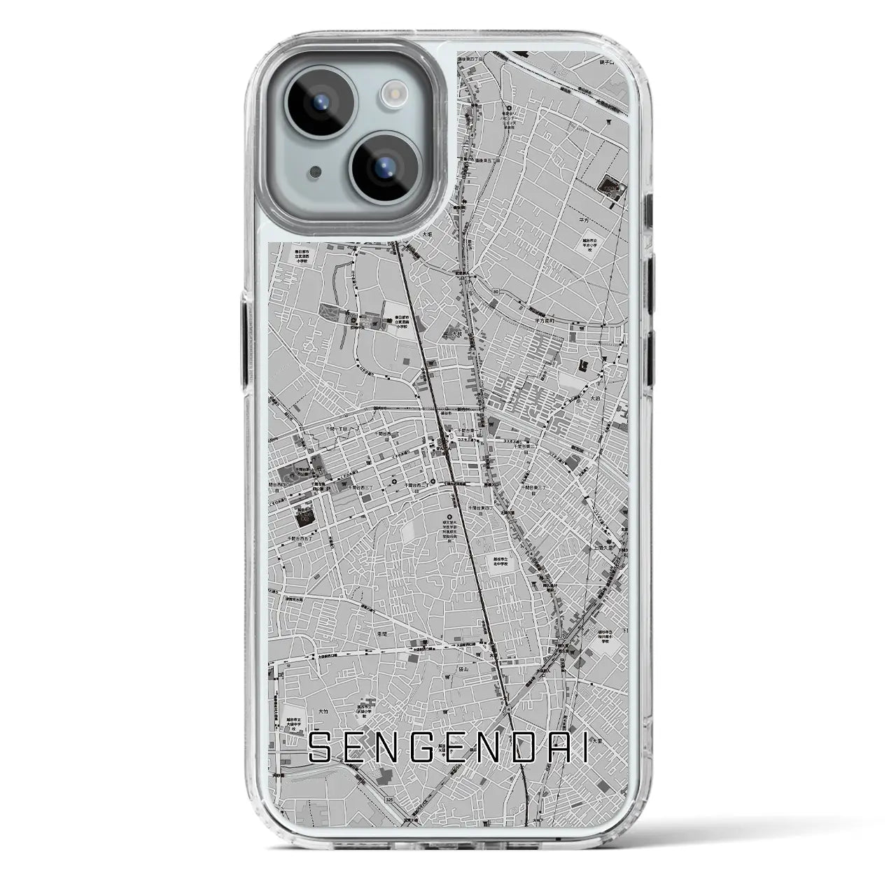 【せんげん台(埼玉県)】地図柄iPhoneケース(MagSafeタイプ)
