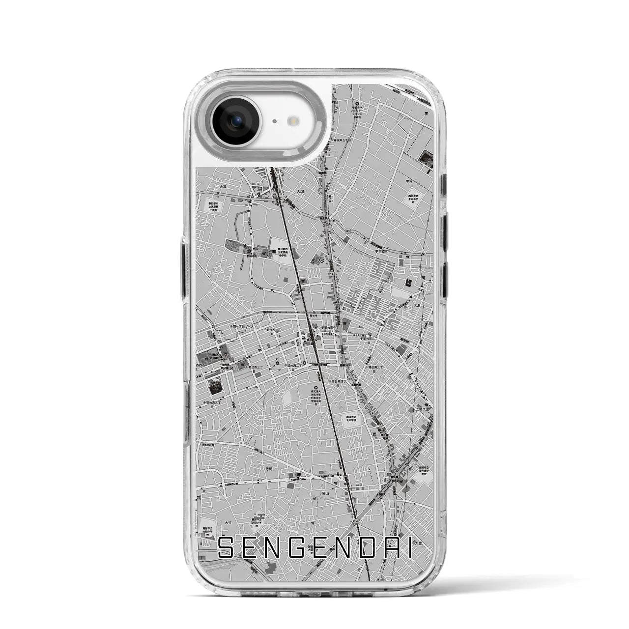 【せんげん台(埼玉県)】地図柄iPhoneケース(MagSafeタイプ)